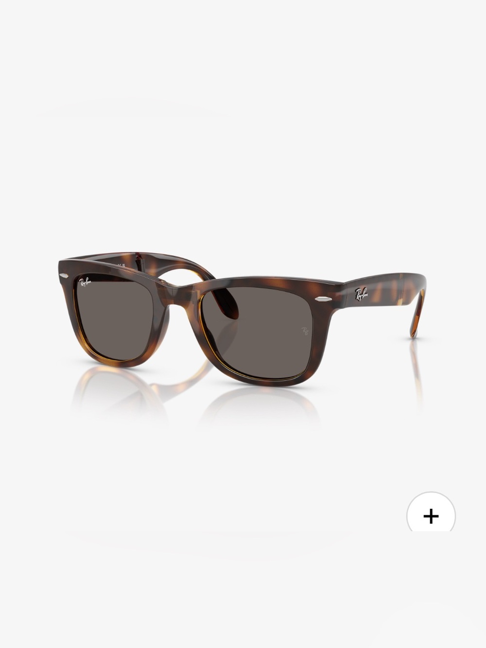 Ray-Ban Wayfarer Folding Classic Sunglasses in Tortoise Frame/Grey Lens